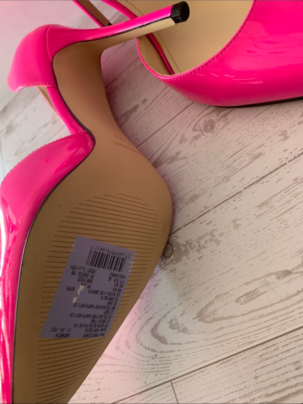 2 Nine West shoes Hot Pink Pointy toe Pumps Reina ankle strap Sandals size 9 - Picture 6 of 11